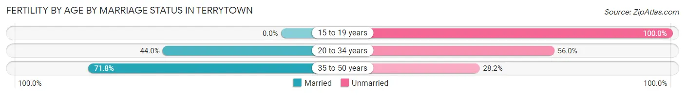 Female Fertility by Age by Marriage Status in Terrytown