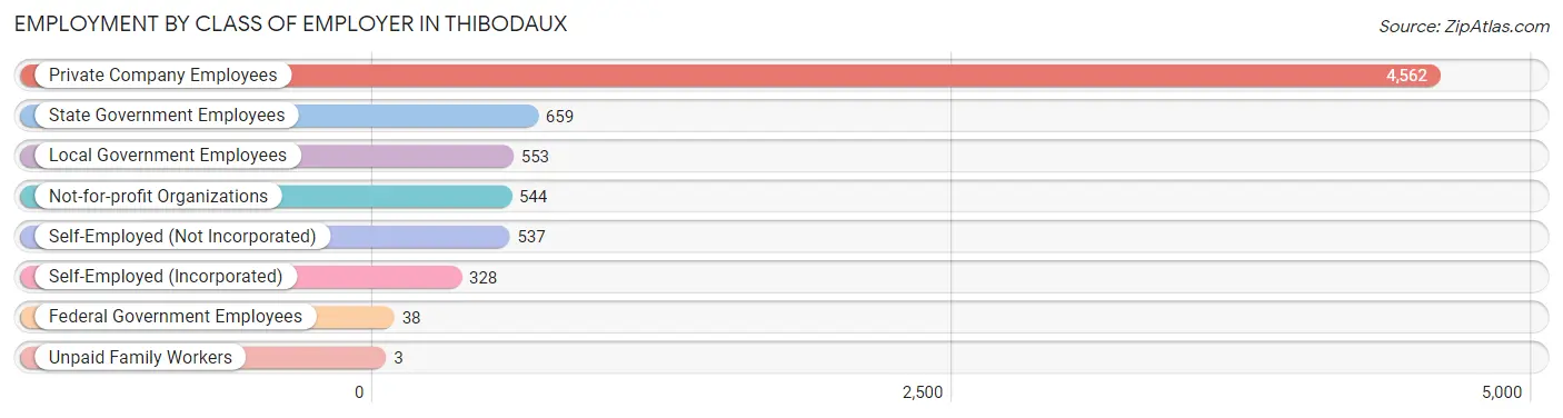 Employment by Class of Employer in Thibodaux