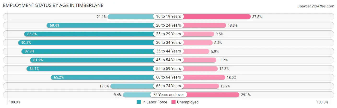 Employment Status by Age in Timberlane
