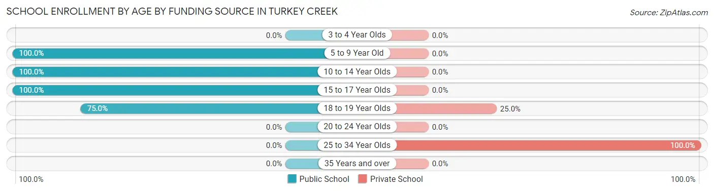 School Enrollment by Age by Funding Source in Turkey Creek