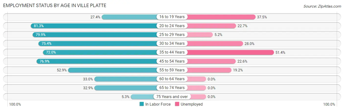 Employment Status by Age in Ville Platte