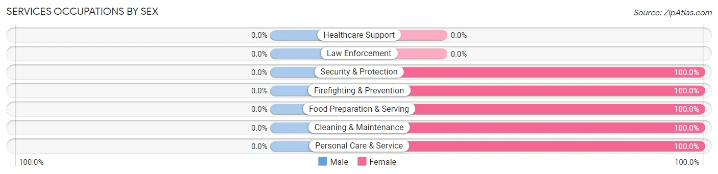 Services Occupations by Sex in Welcome