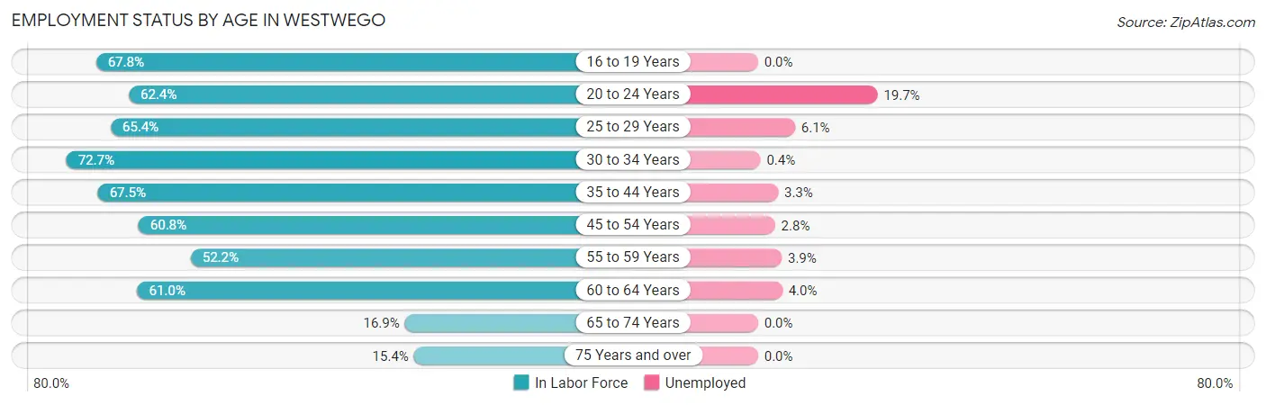 Employment Status by Age in Westwego