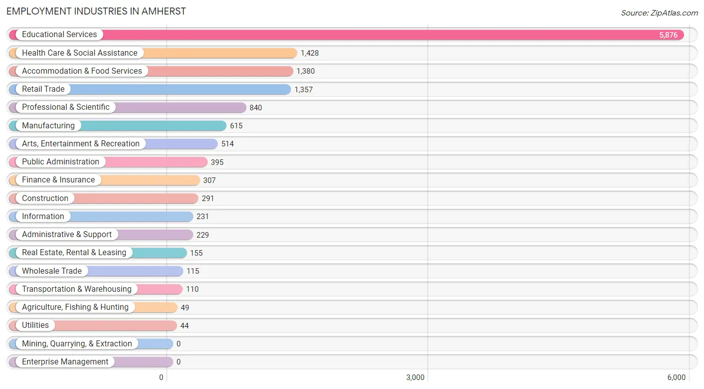 Employment Industries in Amherst