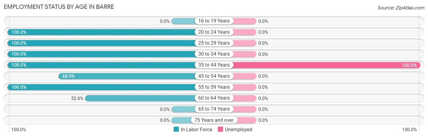 Employment Status by Age in Barre