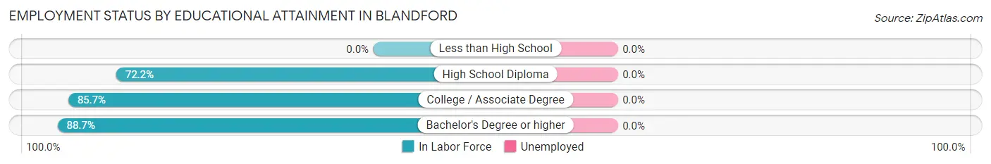 Employment Status by Educational Attainment in Blandford
