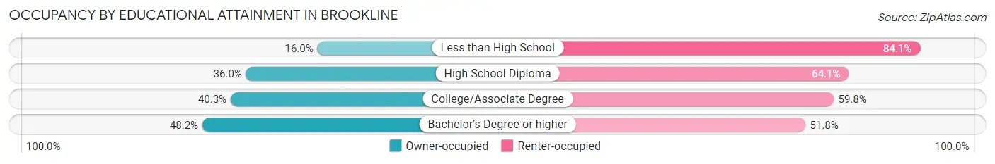 Occupancy by Educational Attainment in Brookline