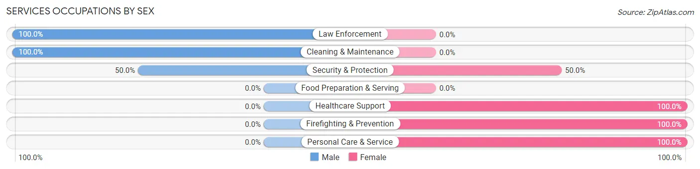 Services Occupations by Sex in Chester