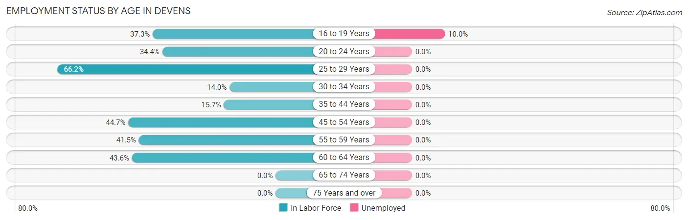 Employment Status by Age in Devens