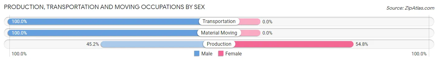 Production, Transportation and Moving Occupations by Sex in East Douglas