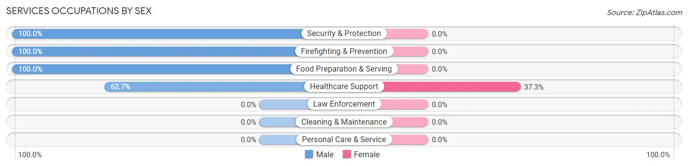 Services Occupations by Sex in East Douglas