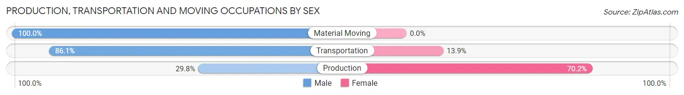 Production, Transportation and Moving Occupations by Sex in East Pepperell
