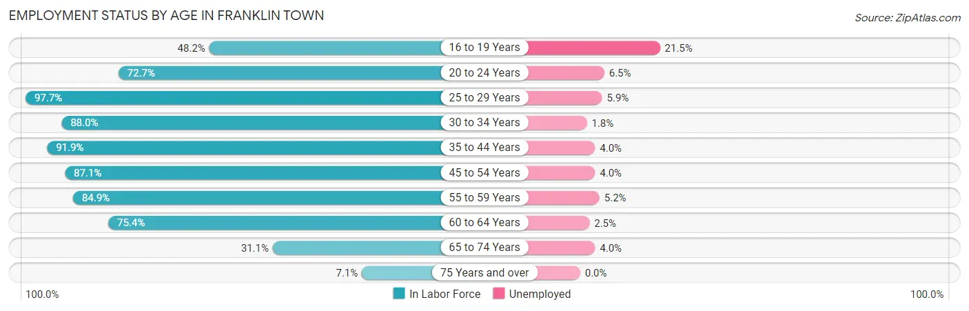 Employment Status by Age in Franklin Town