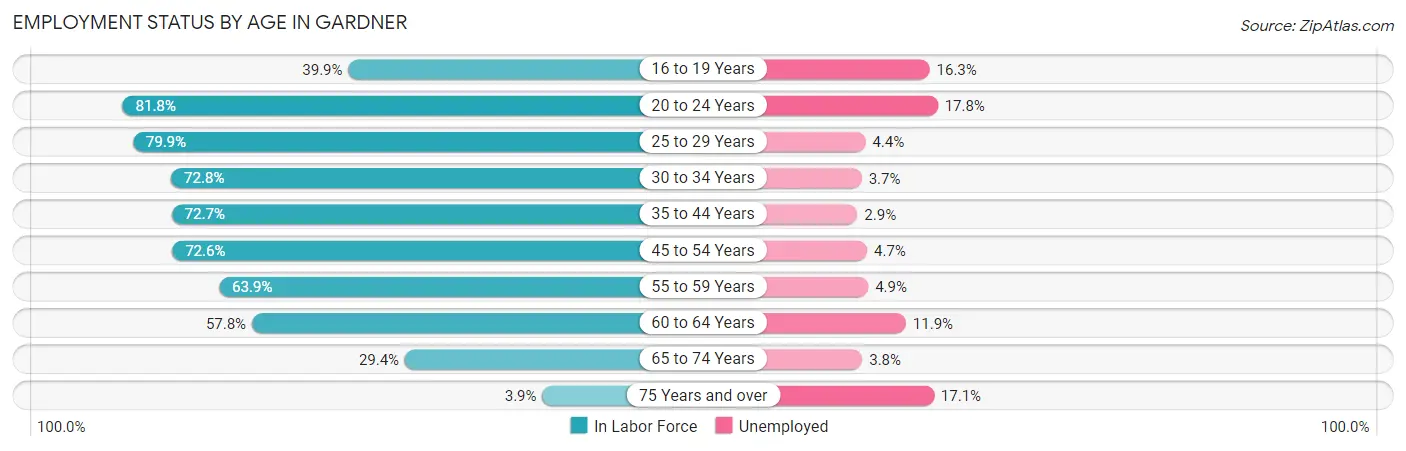 Employment Status by Age in Gardner