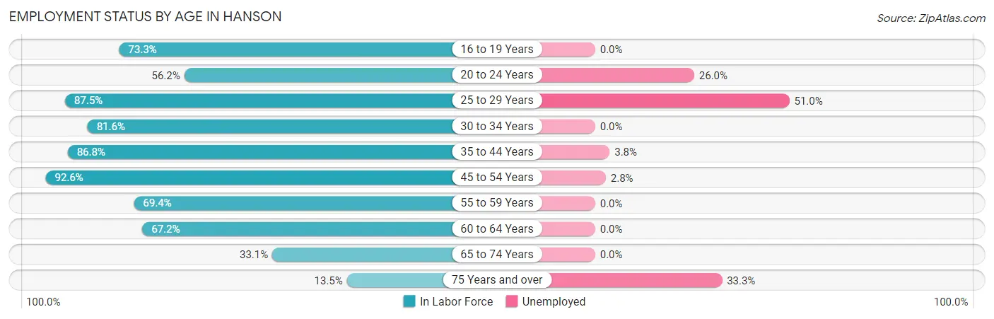 Employment Status by Age in Hanson