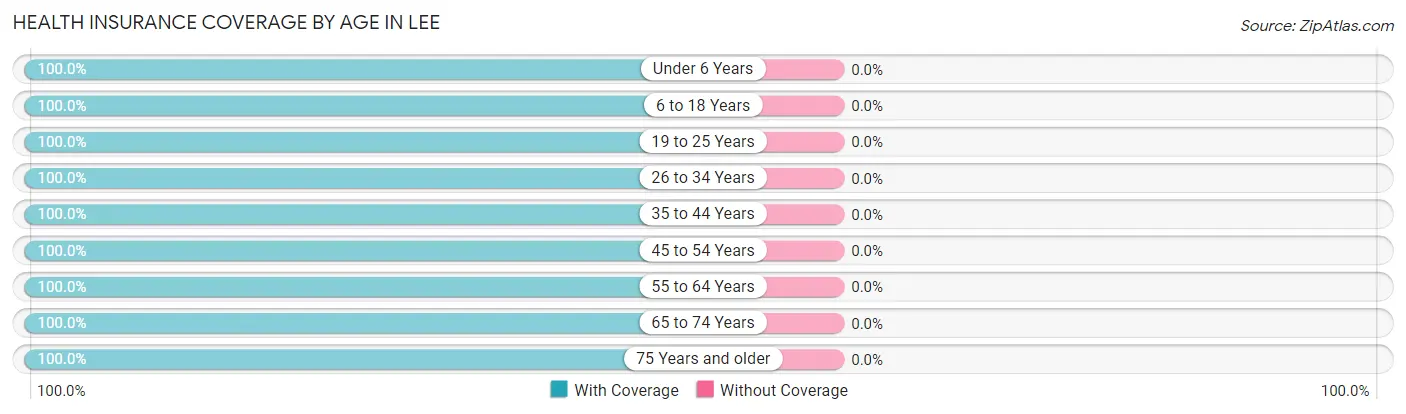 Health Insurance Coverage by Age in Lee