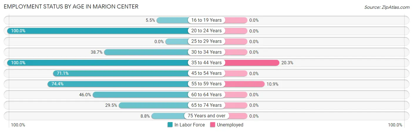 Employment Status by Age in Marion Center