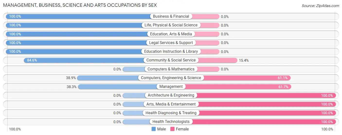Management, Business, Science and Arts Occupations by Sex in Marion Center
