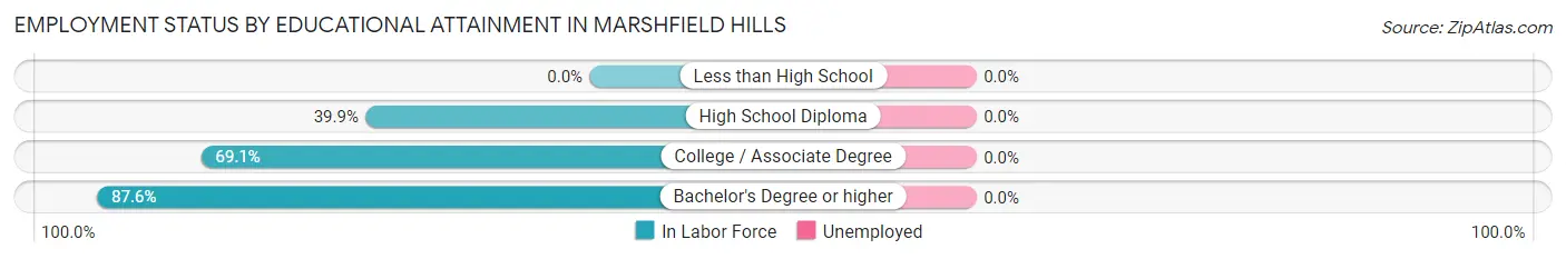 Employment Status by Educational Attainment in Marshfield Hills