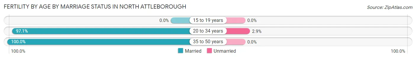 Female Fertility by Age by Marriage Status in North Attleborough
