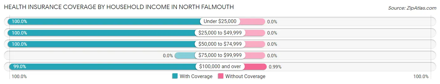 Health Insurance Coverage by Household Income in North Falmouth