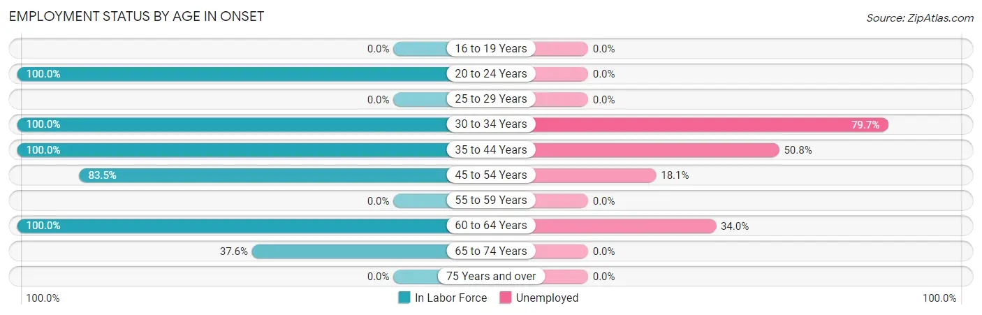 Employment Status by Age in Onset