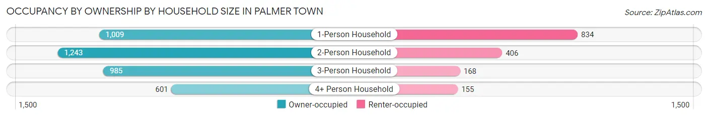Occupancy by Ownership by Household Size in Palmer Town