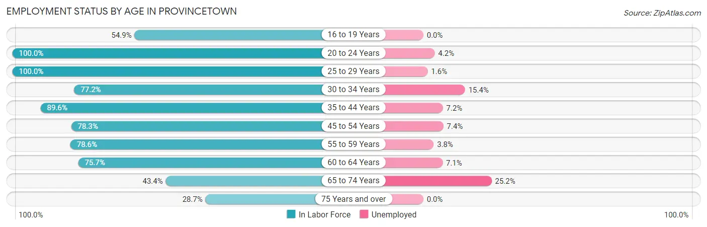 Employment Status by Age in Provincetown