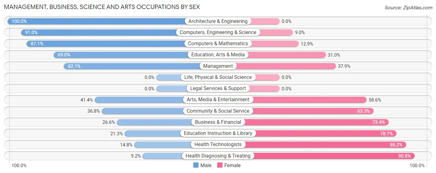 Management, Business, Science and Arts Occupations by Sex in Sagamore