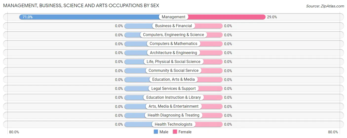 Management, Business, Science and Arts Occupations by Sex in Seconsett Island