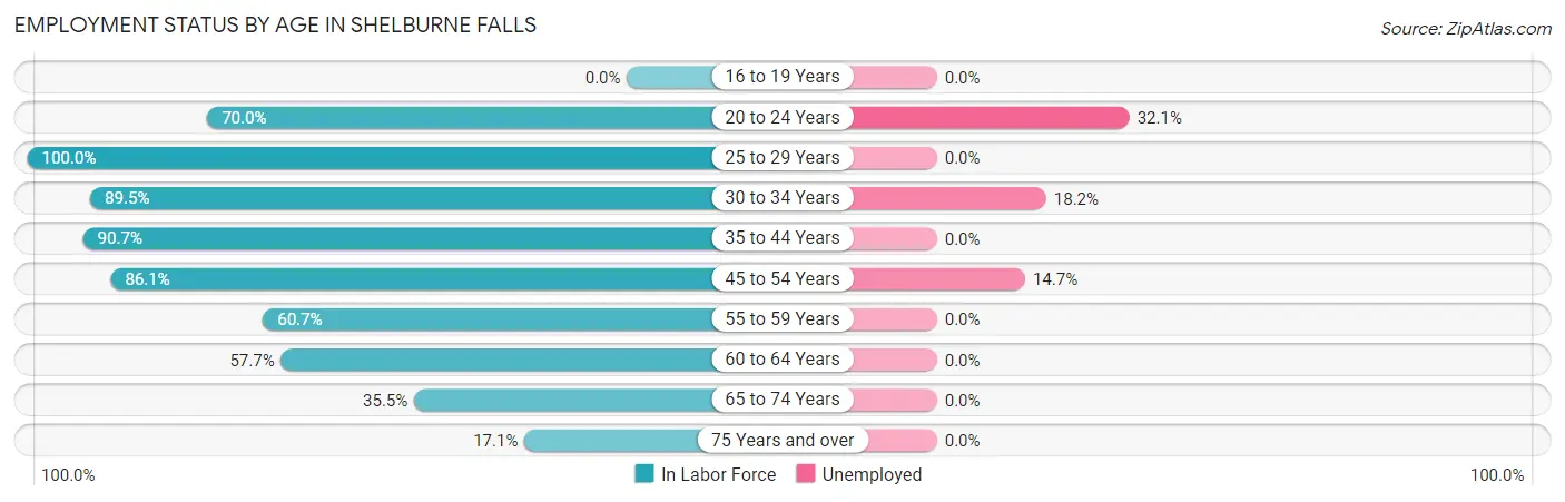 Employment Status by Age in Shelburne Falls