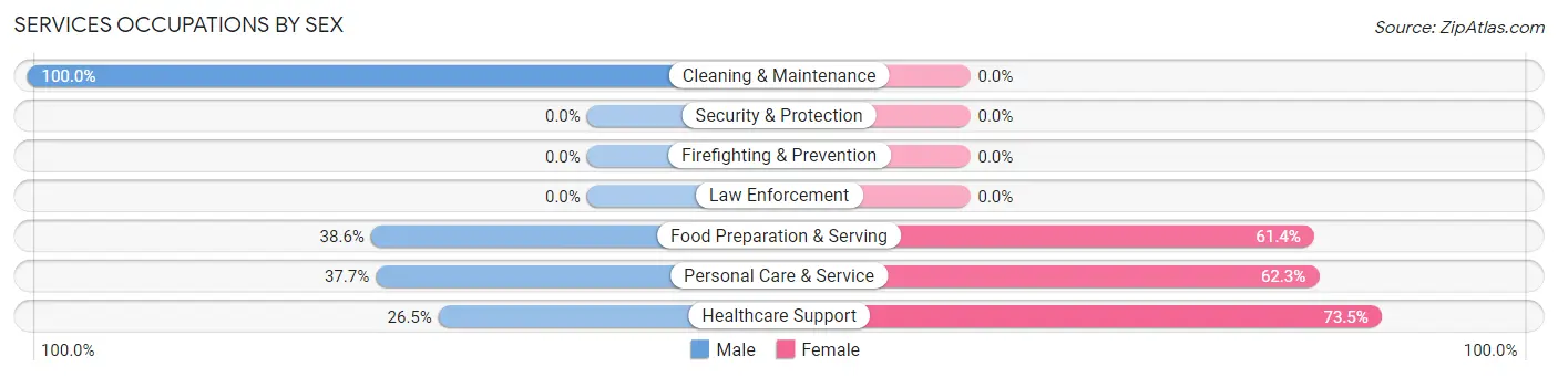Services Occupations by Sex in Shelburne Falls