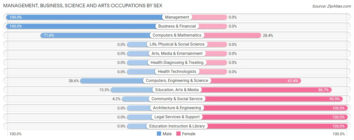 Management, Business, Science and Arts Occupations by Sex in South Lancaster