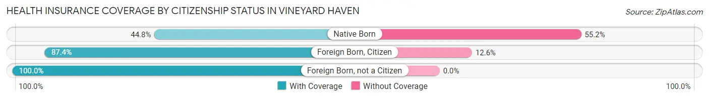 Health Insurance Coverage by Citizenship Status in Vineyard Haven