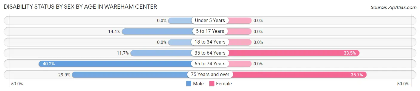 Disability Status by Sex by Age in Wareham Center