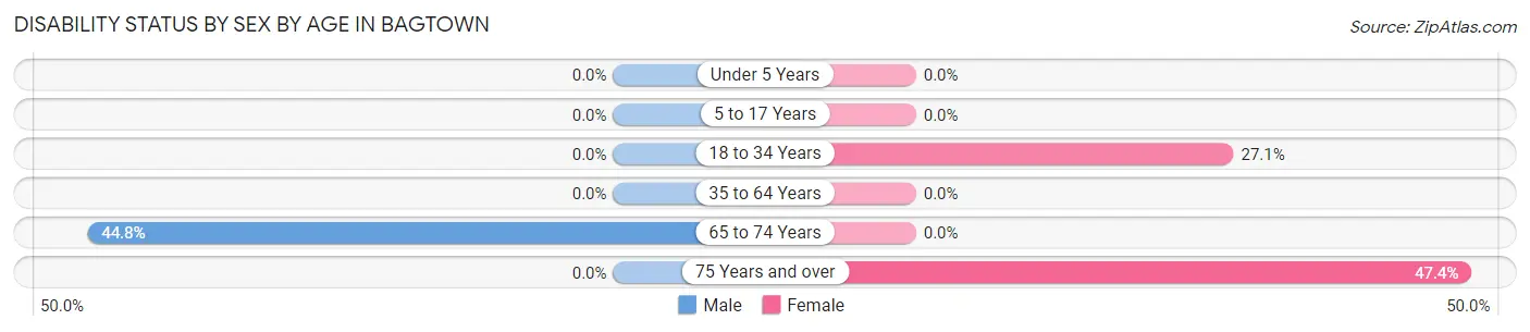 Disability Status by Sex by Age in Bagtown