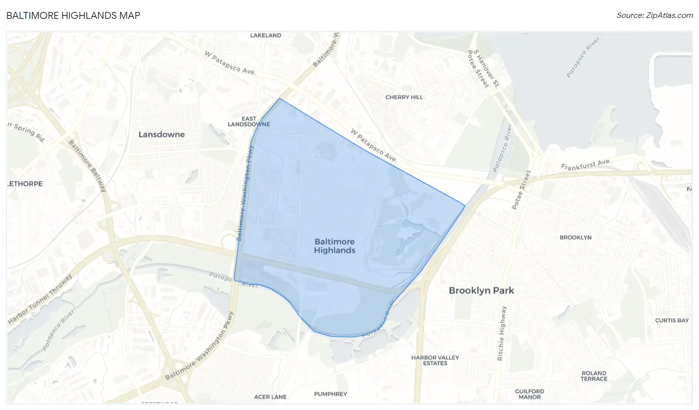 Baltimore Highlands Map