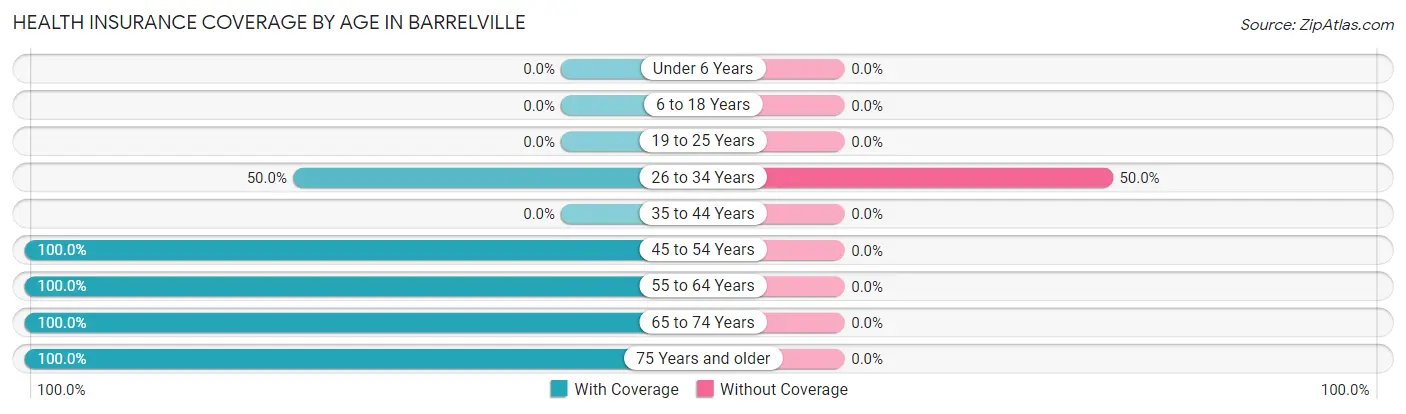 Health Insurance Coverage by Age in Barrelville