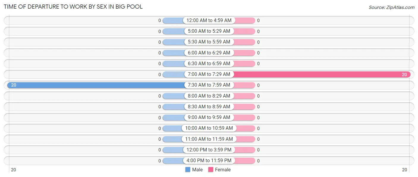 Time of Departure to Work by Sex in Big Pool