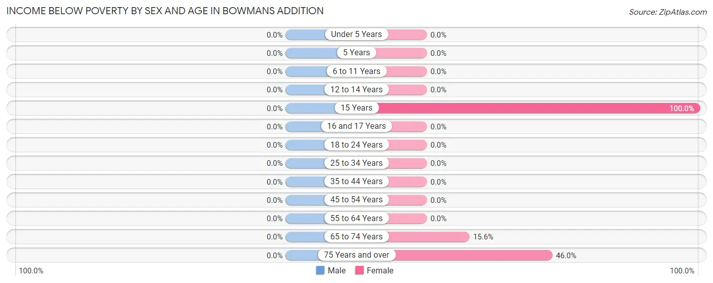 Income Below Poverty by Sex and Age in Bowmans Addition