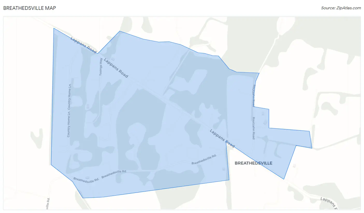 Breathedsville Map