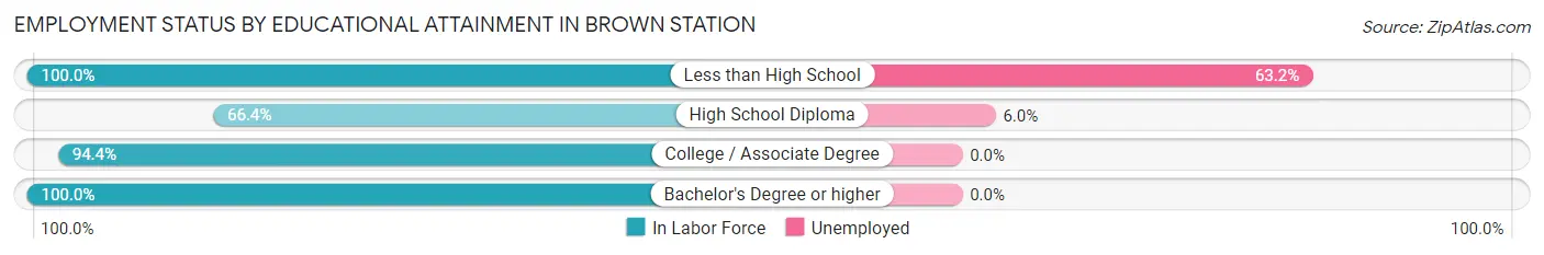 Employment Status by Educational Attainment in Brown Station