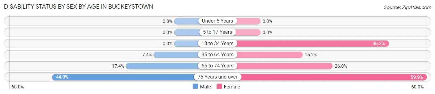 Disability Status by Sex by Age in Buckeystown