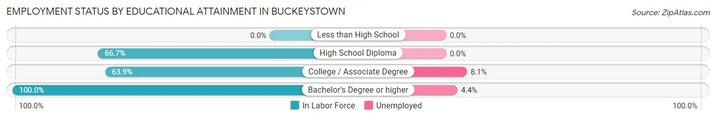 Employment Status by Educational Attainment in Buckeystown