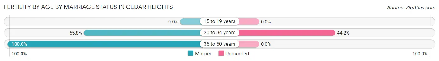 Female Fertility by Age by Marriage Status in Cedar Heights
