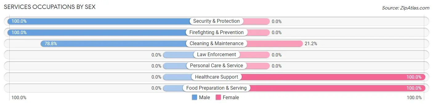 Services Occupations by Sex in Cedar Heights