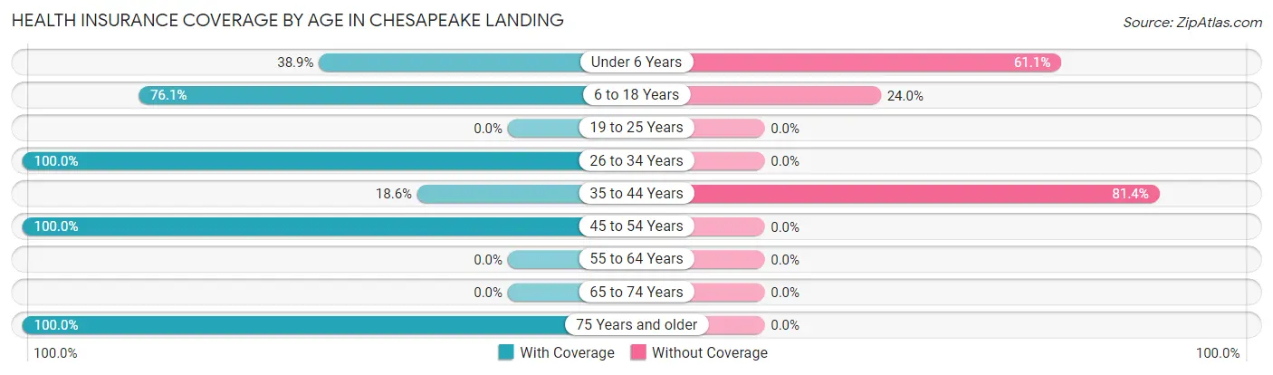 Health Insurance Coverage by Age in Chesapeake Landing