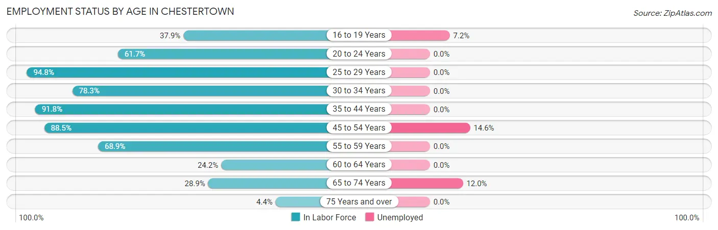 Employment Status by Age in Chestertown