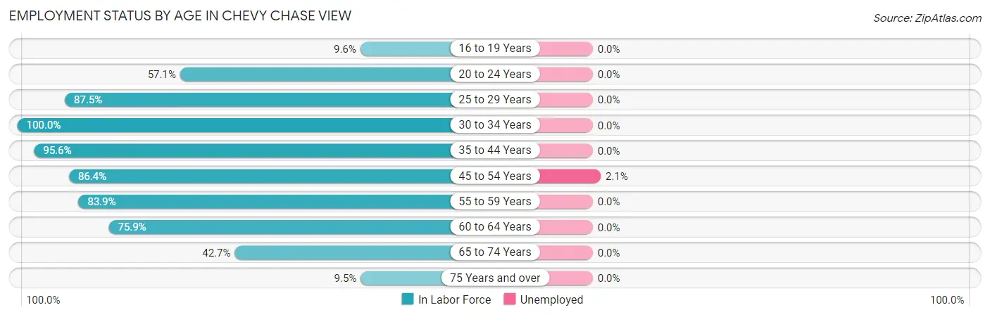 Employment Status by Age in Chevy Chase View