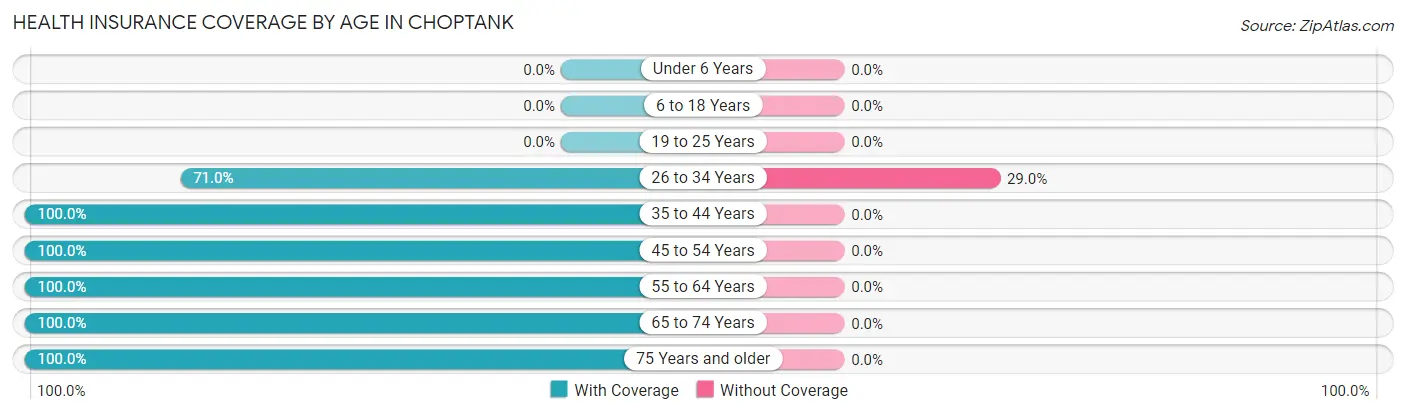 Health Insurance Coverage by Age in Choptank